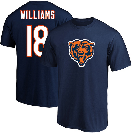 Chicago Bears Caleb Williams Fanatics Navy Name & Number Jersey T-Shirt