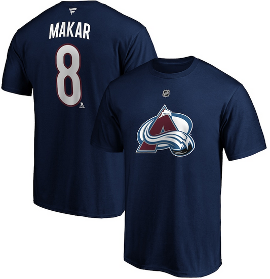 Colorado Avalanche Cale Makar Fanatics Navy Blue N&N Jersey T-Shirt