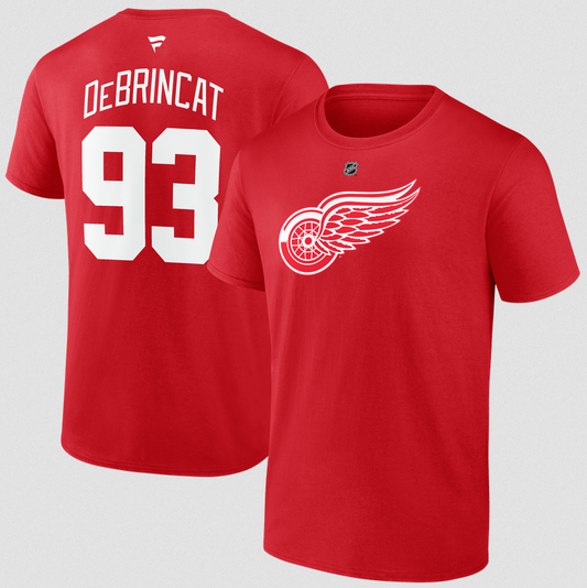 Detroit Red Wings Alex DeBrincat Fanatics Red N&N Jersey T-Shirt