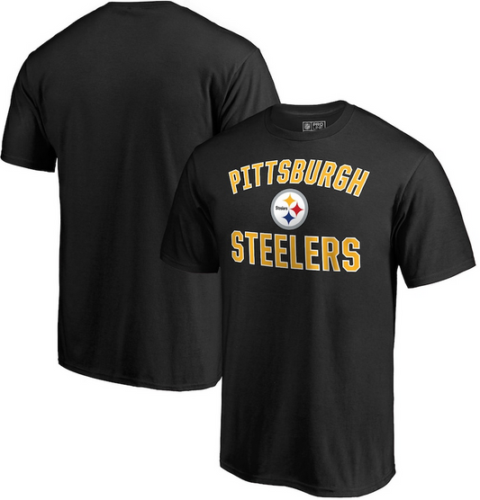 Pittsburgh Steelers Fanatics Black Victory Arch Short Sleeve T-Shirt