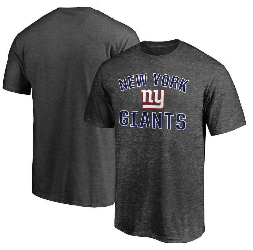 New York Giants Fanatics Charcoal Victory Arch Short Sleeve T-Shirt