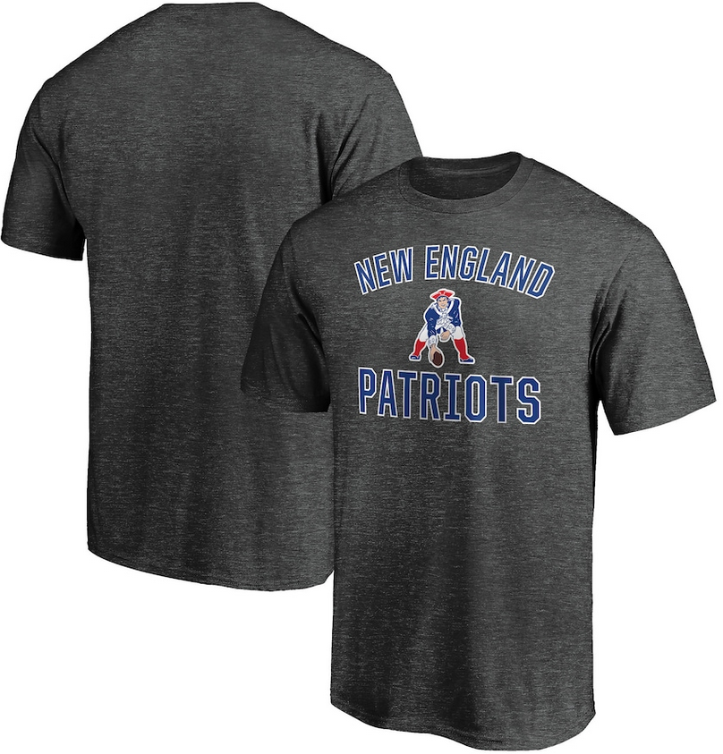 New England Patriots Fanatics Charcoal Victory Arch Short Sleeve T-Shirt