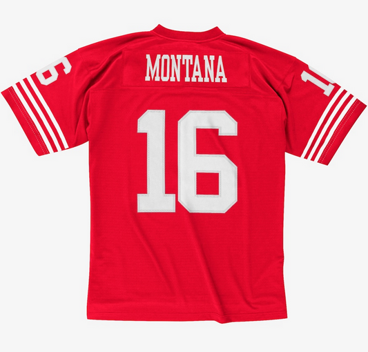 San Francisco 49ers Joe Montana Mitchell & Ness Scarlett Legacy Jersey