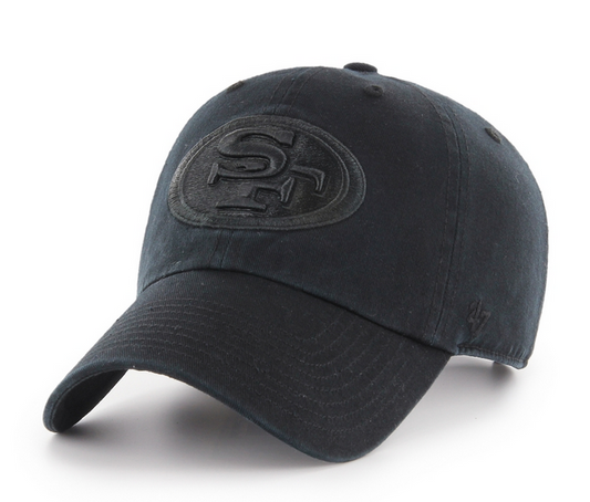 San Francisco 49ers '47 Brand Black On Black Clean Up Dad Hat