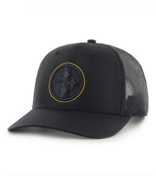 Pittsburgh Steelers '47 Brand Black Trucker Adjustable Strapback Hat