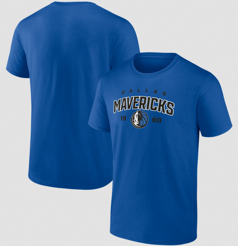 Dallas Mavericks Fanatics Blue Rebel Logo T-Shirt