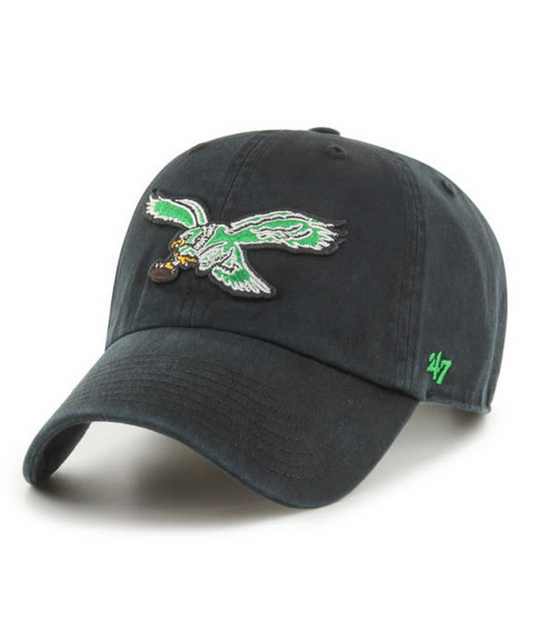 Philadelphia Eagles '47 Brand Black Legacy Clean Up Adjustable Dad Hat