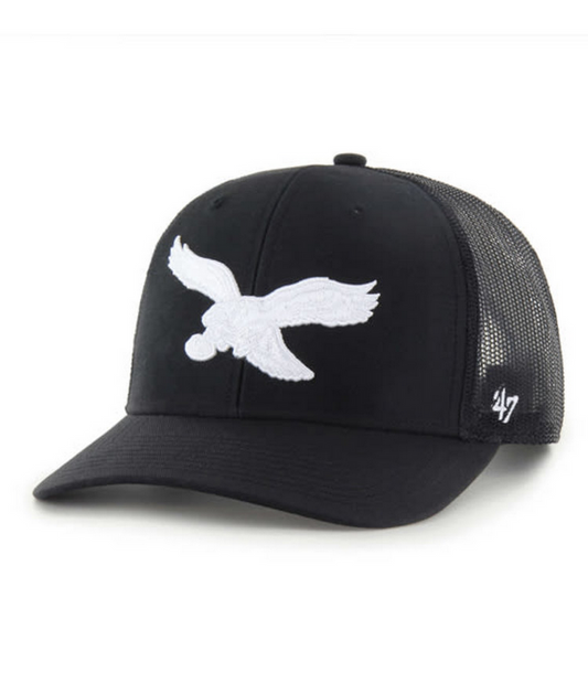 Philadelphia Eagles '47 Brand Black Trucker Adjustable Strapback Hat