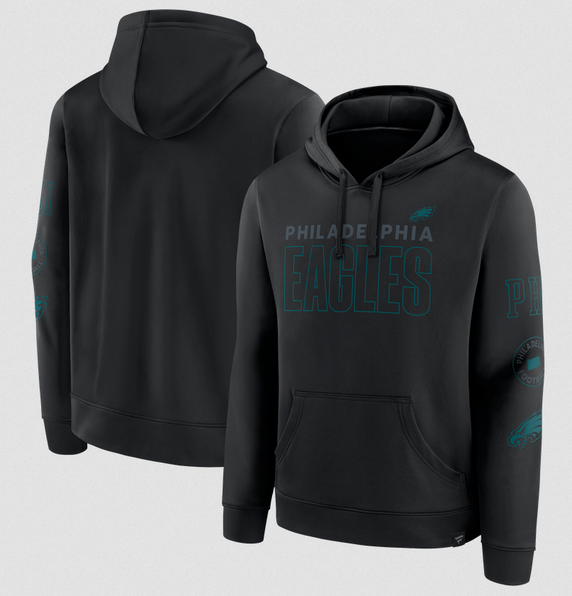 Philadelphia Eagles Fanatics Back Trench Pullover Hooded Sweatshirt