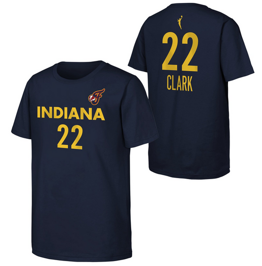 Youth Indiana Fever Caitlin Clark Outerstuff Navy Blue N&N Player Jersey T-Shirt