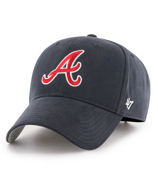 Youth Atlanta Braves '47 Brand Navy Blue MVP Adjustable Hat