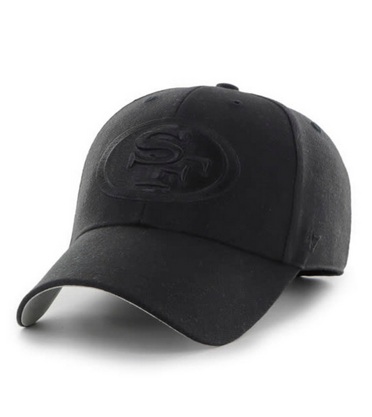 San Francisco 49ers '47 Brand Black On Black Adjustable MVP Hat