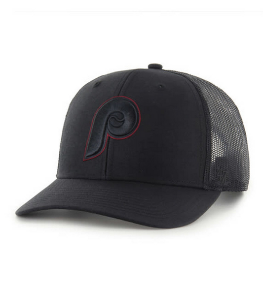 Philadelphia Phillies '47 Brand Black Cooperstown Trucker Adjustable Hat