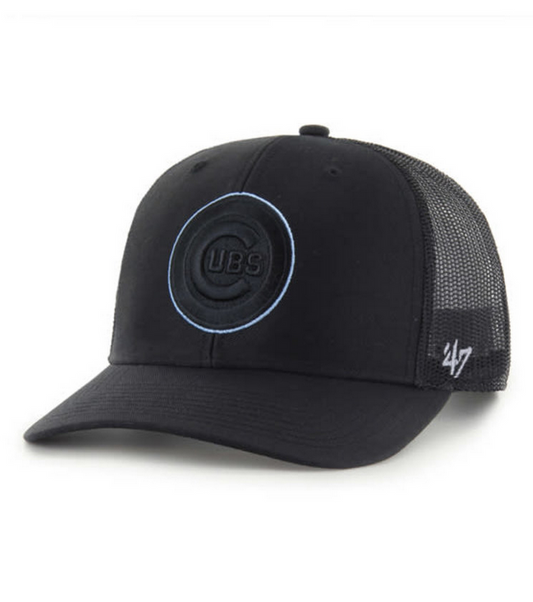 Chicago Cubs '47 Brand Black Trucker Adjustable Hat