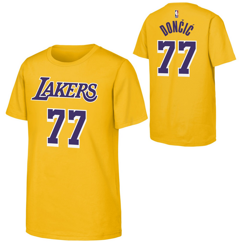 Youth Los Angeles Lakers Luka Doncic Yellow N&N Player Jersey T-Shirt