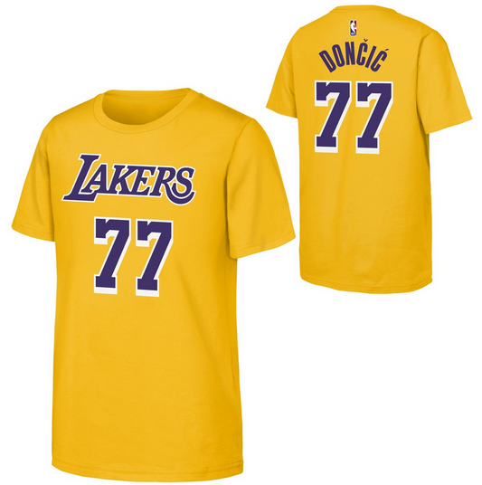 Youth Los Angeles Lakers Luka Doncic Yellow N&N Player Jersey T-Shirt