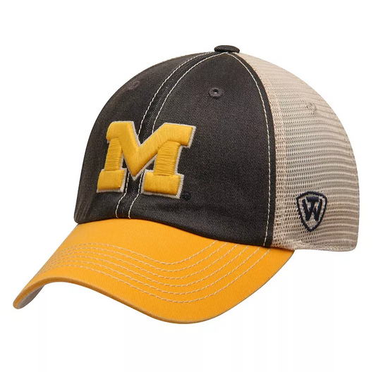 Michigan Wolverines Top of the World Blue Off Road Trucker Hat