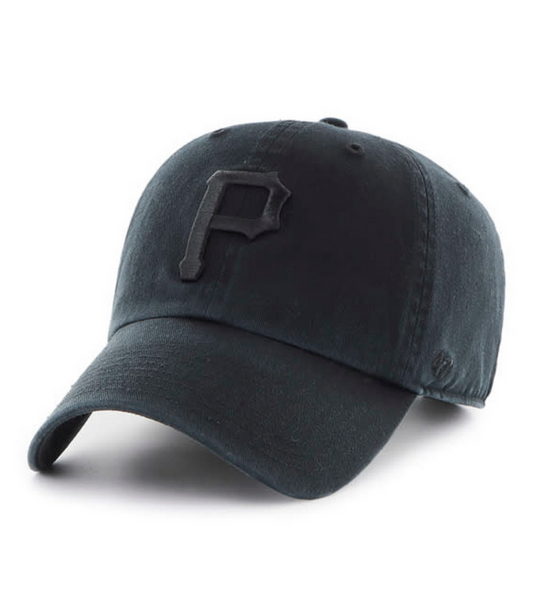 Pittsburgh Pirates '47 Brand Black On Black Clean Up Adjustable Dad Hat