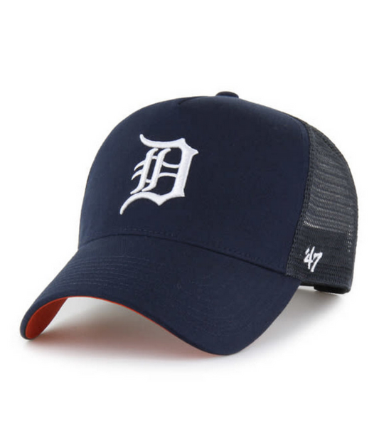 Detroit Tigers '47 Brand Navy Blue Ballpark Offside Trucker Adjustable Hat