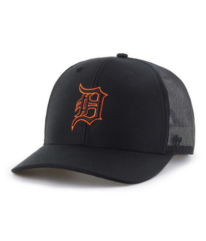 Detroit Tigers '47 Brand Black Trucker Adjustable Hat