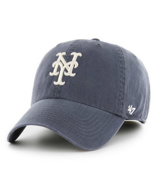 New York Mets '47 Brand Vintage Navy Blue Fitted Franchise Hat