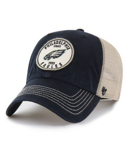Philadelphia Eagles '47 Brand Black Pitstop Clean Up Adjustable Trucker Hat