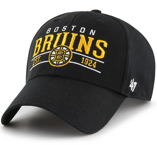Boston Bruins '47 Brand Black Center Line Adjustable MVP Hat