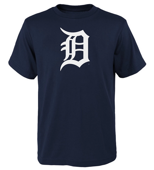 Youth Detroit Tigers Outerstuff Navy Blue Team Primary Logo T-Shirt