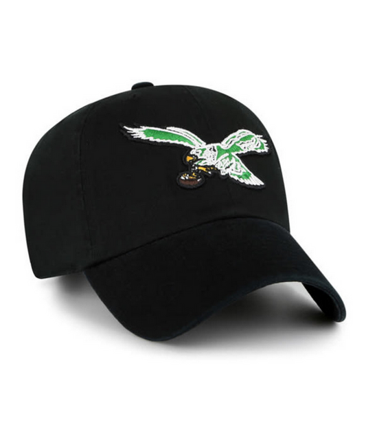 Philadelphia Eagles '47 Brand Black Legacy Clean Up Adjustable Dad Hat