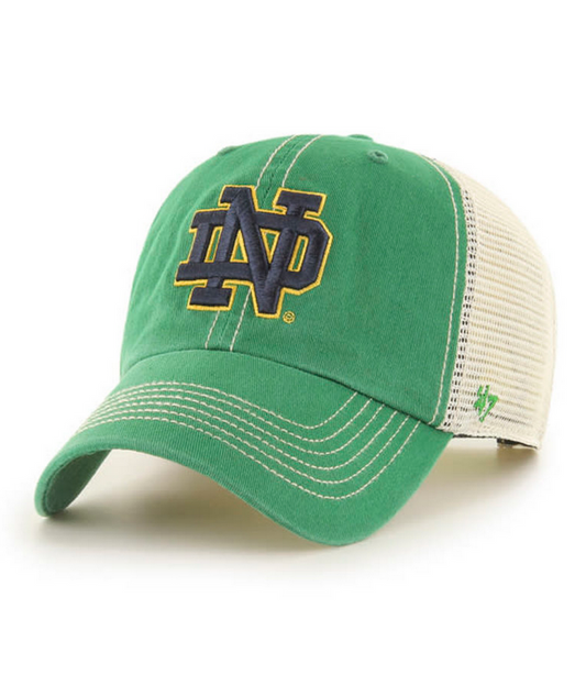 Notre Dame Fighting Irish '47 Brand Green Trawler Clean Up Adjustable Trucker Dad Hat
