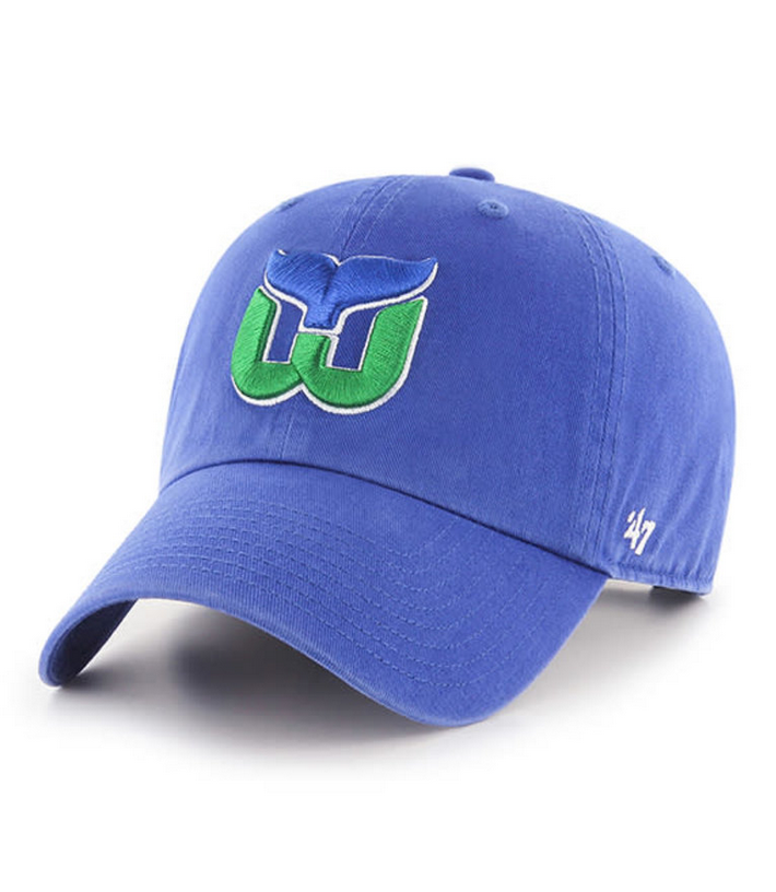 Hartford Whalers '47 Brand Blue Vintage Clean Up Adjustable Dad Hat