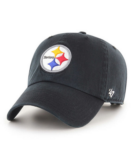 Pittsburgh Steelers '47 Brand Black Clean Up Adjustable Dad Hat