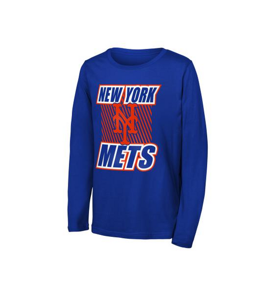 Youth New York Mets Outerstuff Blue Never Settle Long Sleeve T-Shirt