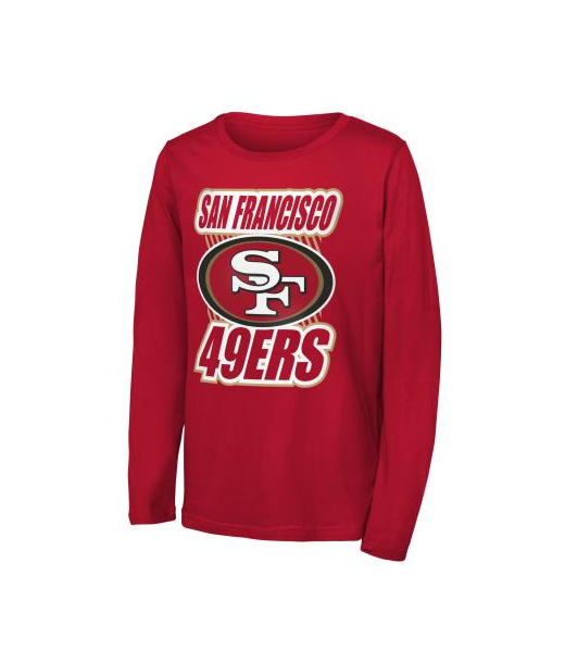 Youth San Francisco 49ers Outerstuff Red Never Settle Long Sleeve T-Shirt