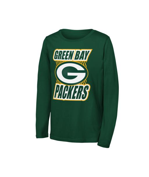 Youth Green Bay Packers Outerstuff Green Never Settle Long Sleeve T-Shirt