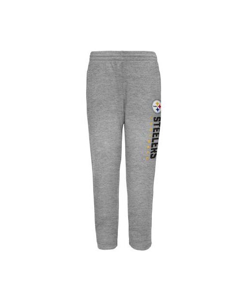Youth Pittsburgh Steelers Outerstuff Grey Run Hard Fleece Pants