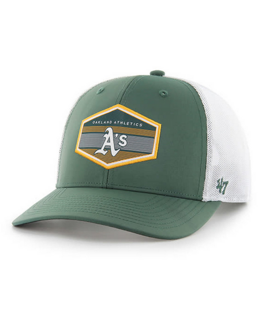 Oakland Athletics '47 Brand Green Burgess Trucker Adjustable Hat