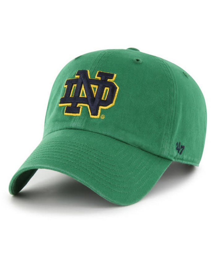 Youth Notre Dame Fighting Irish '47 Brand Kelly Green Clean Up Adjustable Hat