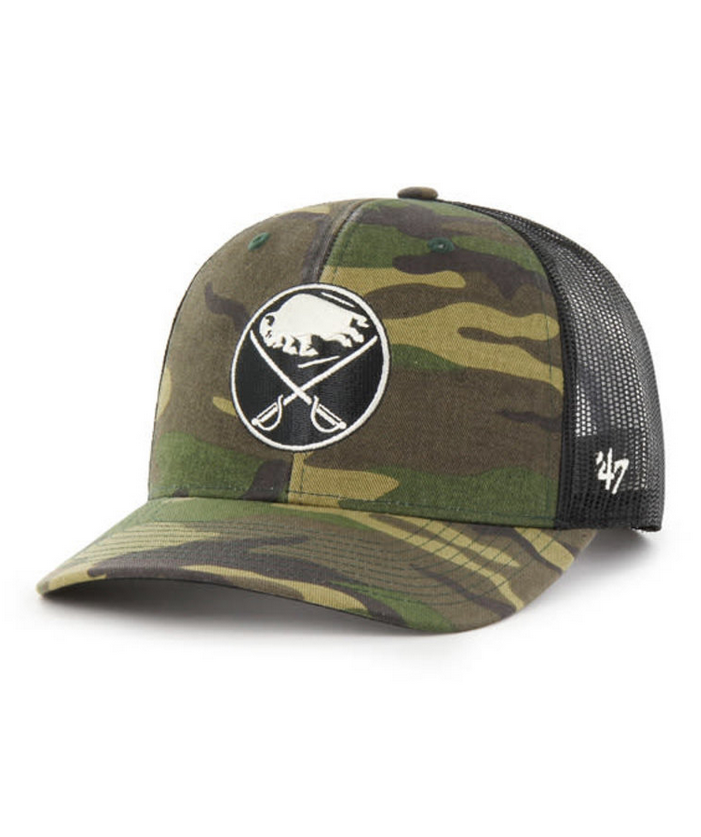 Buffalo Sabres '47 Brand Camo Trucker Adjustable Hat