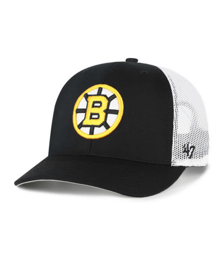 Boston Bruins '47 Brand Black Trucker Adjustable Hat
