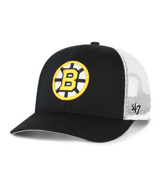 Boston Bruins '47 Brand Black Trucker Adjustable Hat