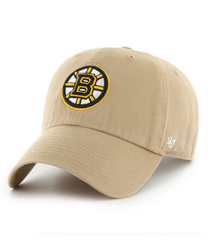 Boston Bruins '47 Brand Khaki Clean Up Adjustable Dad Hat