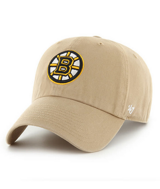 Boston Bruins '47 Brand Khaki Clean Up Adjustable Dad Hat