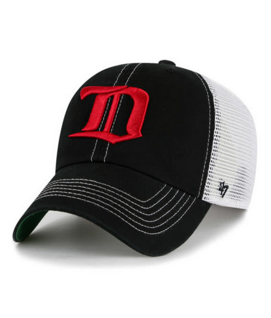 Detroit Red Wings '47 Brand Black Trawler Clean Up Adjustable Trucker Dad Hat