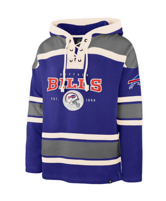 Buffalo Bills '47 Brand Blue First Down Superior Lacer Pullover Hoodie