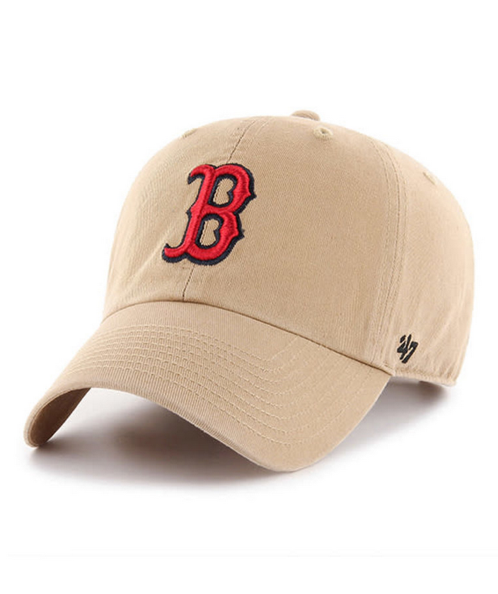 Boston Red Sox '47 Brand Khaki Clean Up Adjustable Dad Hat