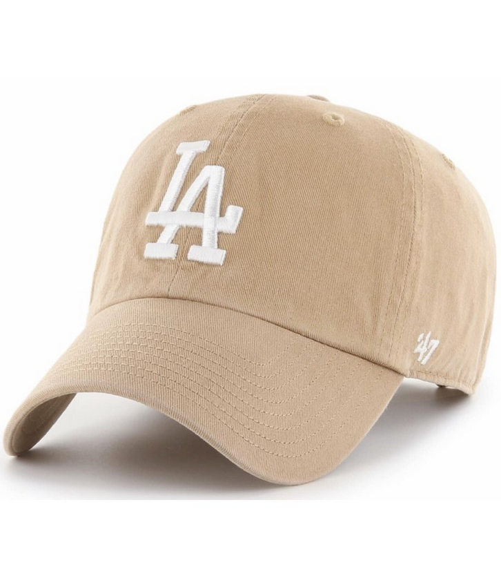 Los Angeles Dodgers '47 Brand Khaki Clean Up Adjustable Dad Hat