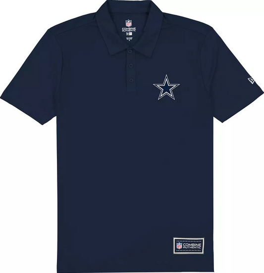 Dallas Cowboys New Era Navy Blue Interlock Polo Golf Shirt