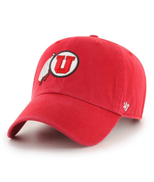Utah Utes '47 Brand Red Clean Up Adjustable Dad Hat