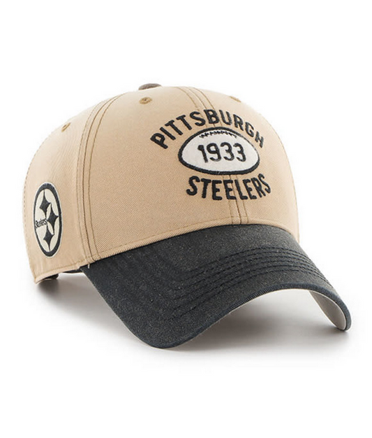 Pittsburgh Steelers '47 Brand Khaki Dusted Abilene MVP Adjustable Hat